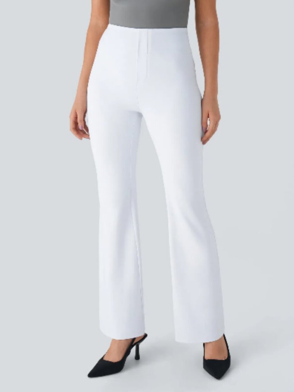 HALARA White High-Rise Bootcut Flare Pants